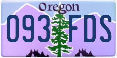OR license plate 093FDS