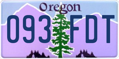 OR license plate 093FDT