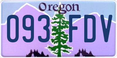 OR license plate 093FDV