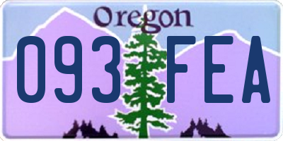 OR license plate 093FEA