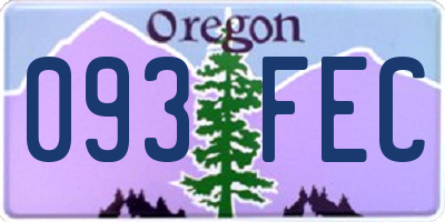 OR license plate 093FEC