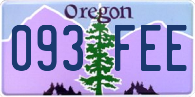 OR license plate 093FEE