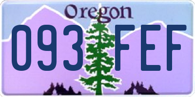 OR license plate 093FEF