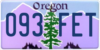 OR license plate 093FET