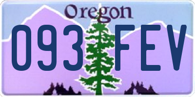 OR license plate 093FEV