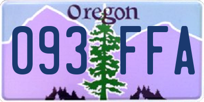 OR license plate 093FFA