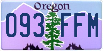 OR license plate 093FFM