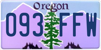 OR license plate 093FFW