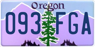 OR license plate 093FGA
