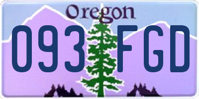OR license plate 093FGD