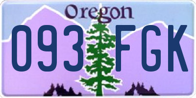 OR license plate 093FGK