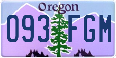OR license plate 093FGM