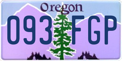 OR license plate 093FGP