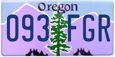 OR license plate 093FGR