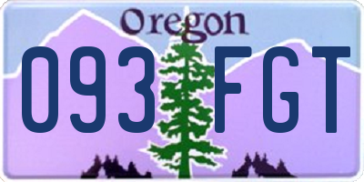OR license plate 093FGT