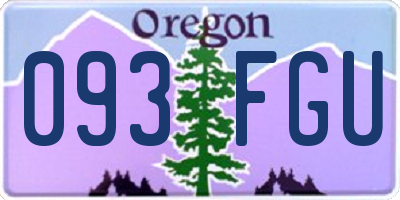 OR license plate 093FGU