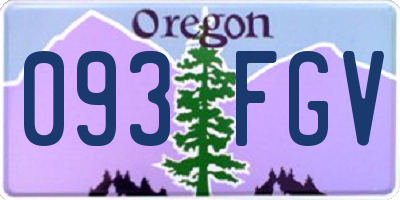 OR license plate 093FGV