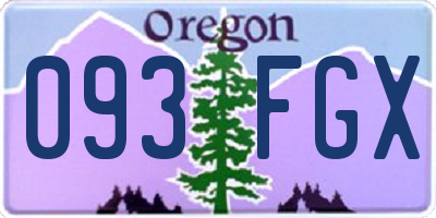 OR license plate 093FGX