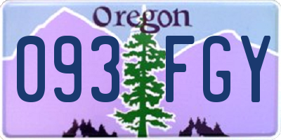 OR license plate 093FGY