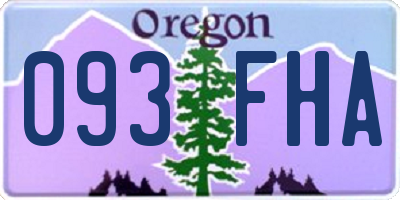 OR license plate 093FHA