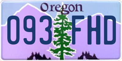 OR license plate 093FHD