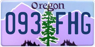 OR license plate 093FHG