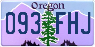 OR license plate 093FHJ