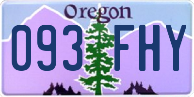 OR license plate 093FHY