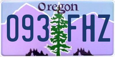 OR license plate 093FHZ