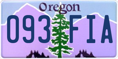 OR license plate 093FIA