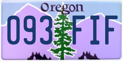 OR license plate 093FIF