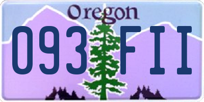 OR license plate 093FII