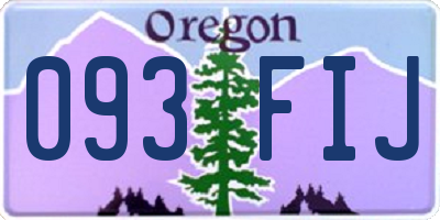 OR license plate 093FIJ