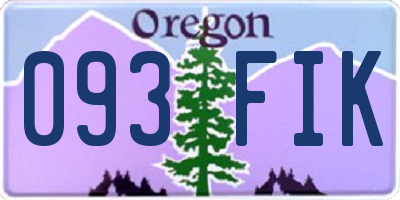 OR license plate 093FIK