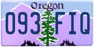 OR license plate 093FIQ
