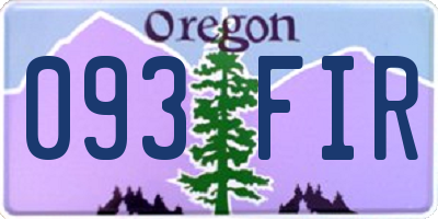 OR license plate 093FIR