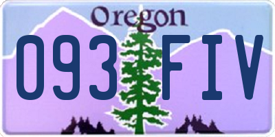 OR license plate 093FIV