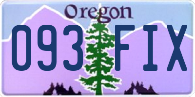 OR license plate 093FIX