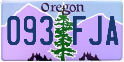 OR license plate 093FJA