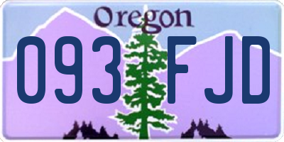 OR license plate 093FJD