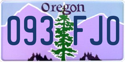OR license plate 093FJO