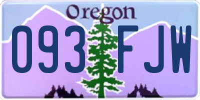 OR license plate 093FJW