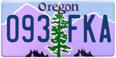 OR license plate 093FKA