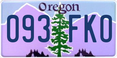 OR license plate 093FKO