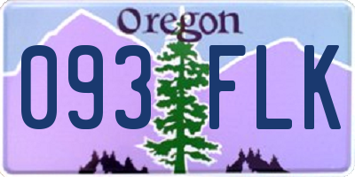 OR license plate 093FLK