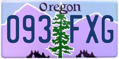 OR license plate 093FXG
