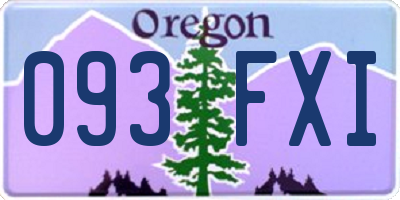 OR license plate 093FXI
