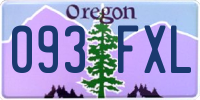 OR license plate 093FXL