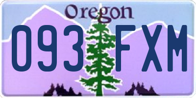 OR license plate 093FXM