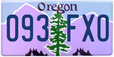 OR license plate 093FXO
